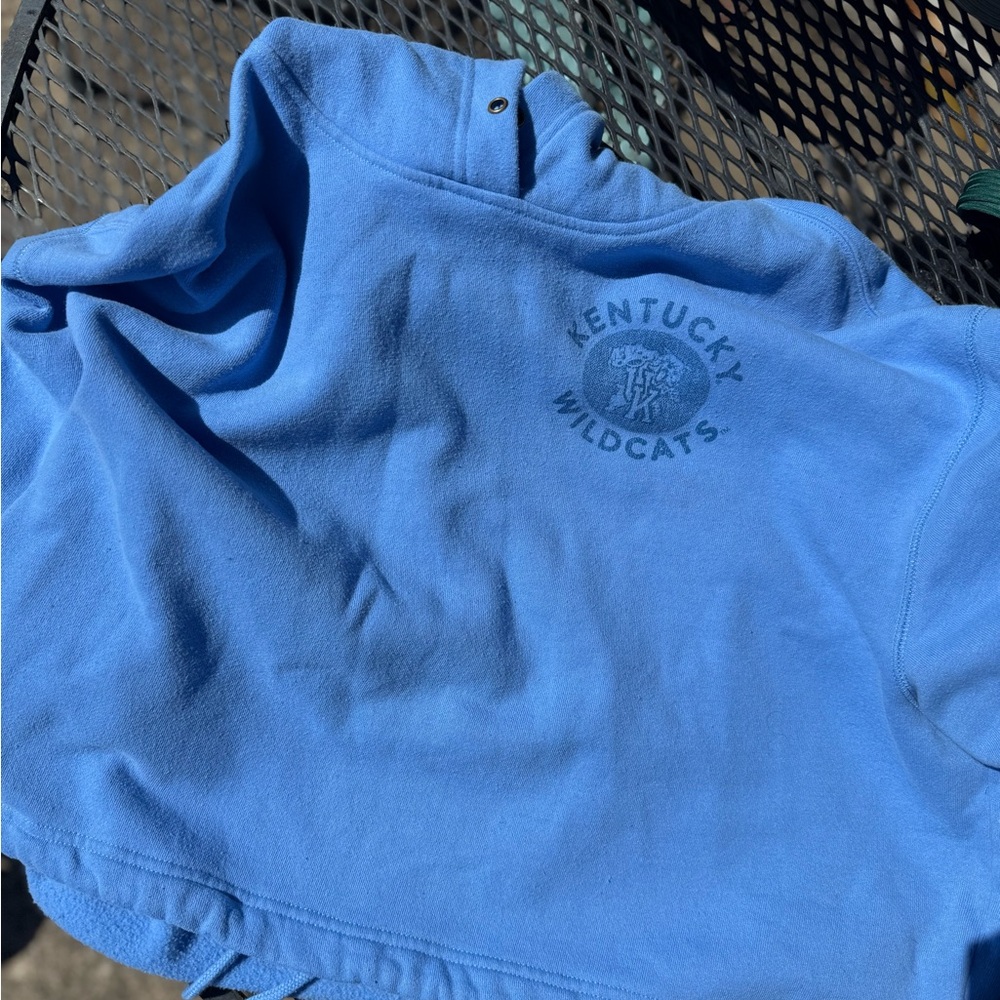 Kentucky Wildcats Light Blue Fleece crop with drawstring end- Pullover